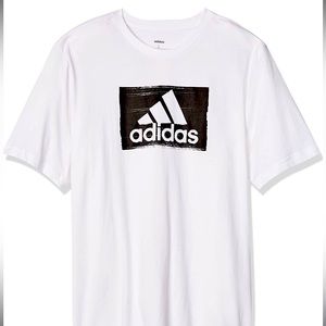 NWT Adidas Logo Brush White Shirt Large